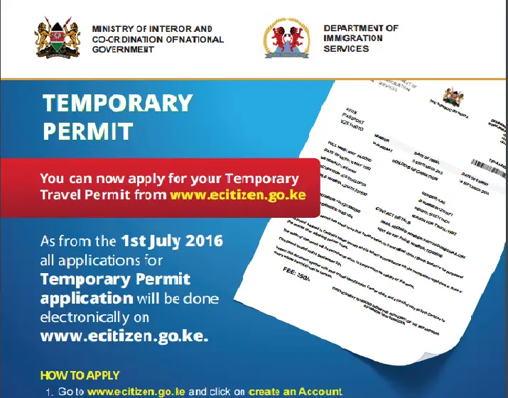 How To Apply For A Temporary Travel Permit In Kenya -requirements