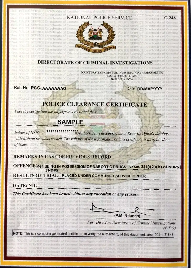 How to Get a Police Clearance Certificate online on ecitizen in Kenya - simple guide